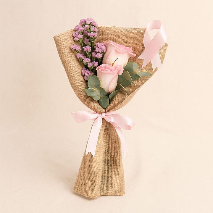 The Rustic Charm Mini-Bouquet: Pink Roses & Limonium
